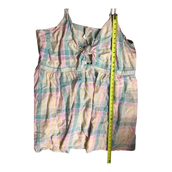 Green madras Fit & Flare Tie-Front Smocked Printed flowy tunic Dress size 4X new - Picture 8 of 8